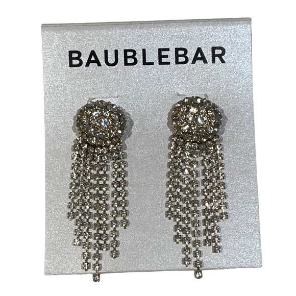 BaubleBar Jewelry - Baublebar Crystal Waterfall Statement Earrings in silver - NWT